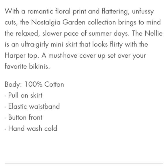 Eberjey Nostalgia Garden Nellie Floral Print Mini-Skirt Cloud Medium - Picture 15 of 15